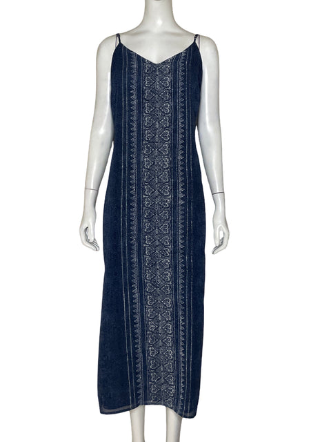 Vestido Vince Camuto Boho Geometrico Azul - Talla M