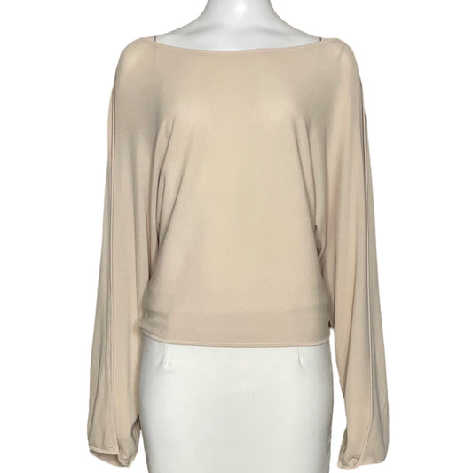 Blusa Zara Manga Larga Beige-Talla S