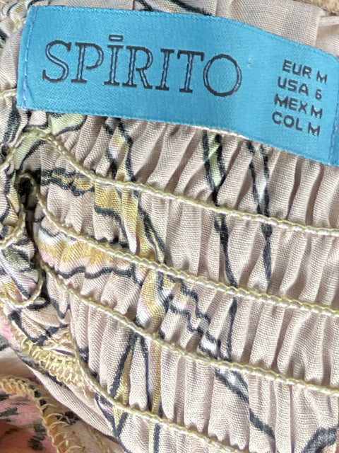 Vestido Spirito Estampado Tropical Marrón - Talla 6