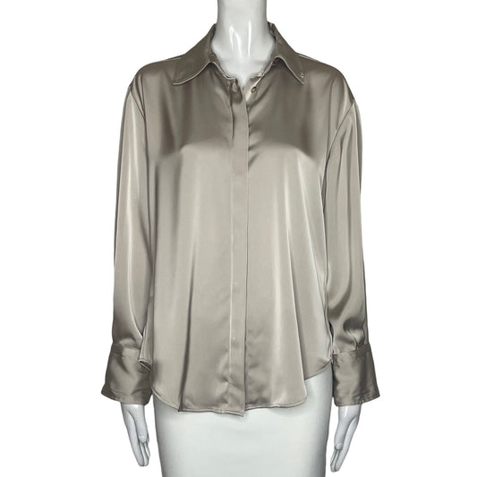 Blusa Zara Satinada Beige-Talla M