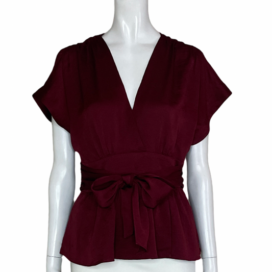 Blusa EXPRESS Satinado Lazo Rojo-Talla XS