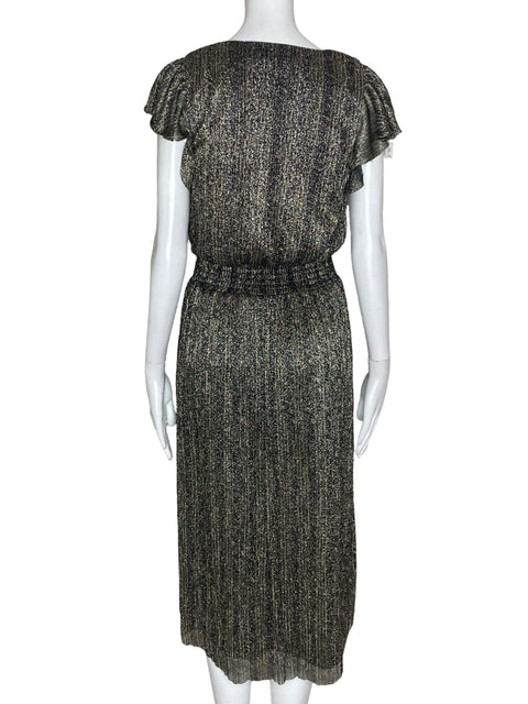 Vestido Vince Camuto Cuello V Dorado- Talla M
