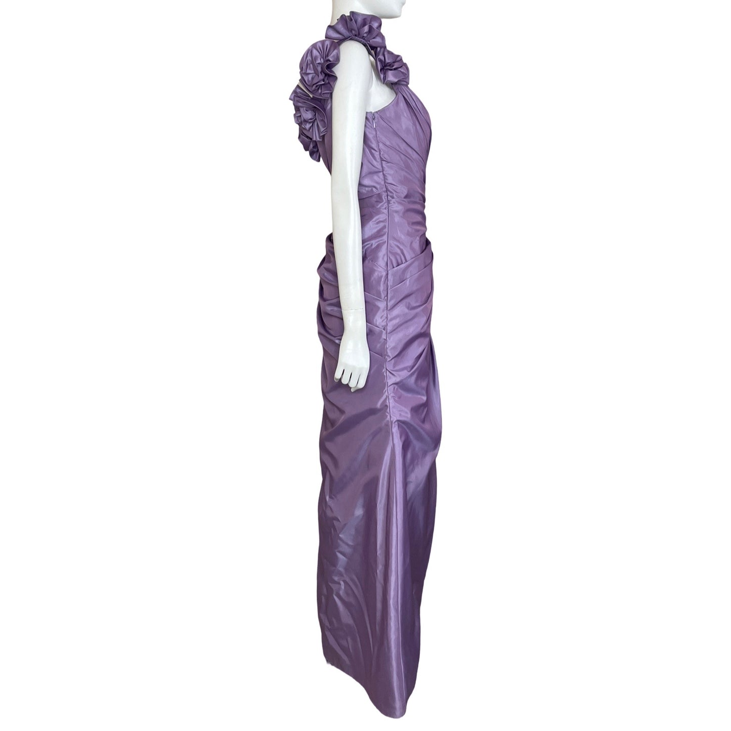 Vestido Ysa Makino Plizado Pedrería Morado-Talla U