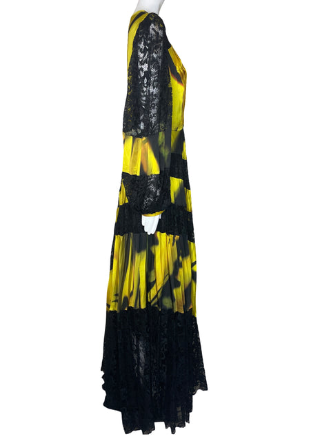 Vestido Polen Poe Encaje Amarillo-Talla 42