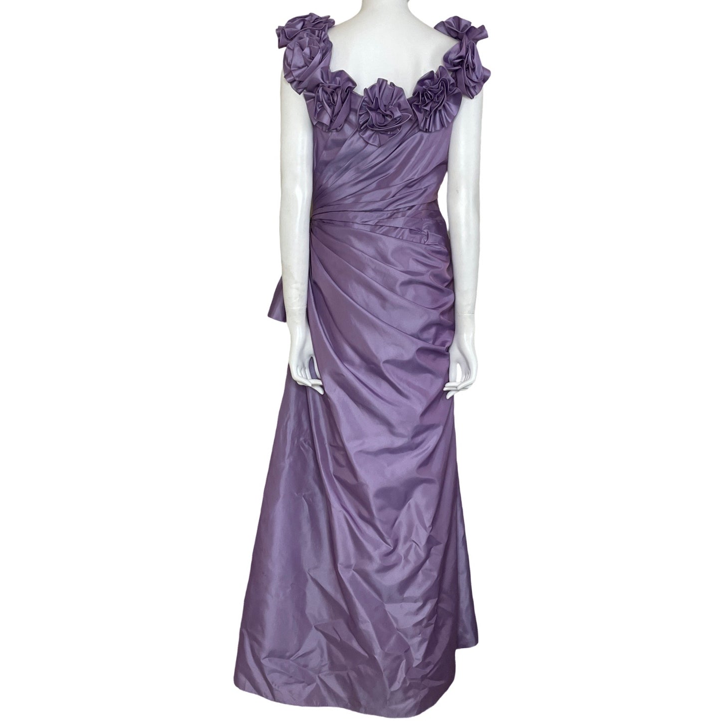 Vestido Ysa Makino Plizado Pedrería Morado-Talla U