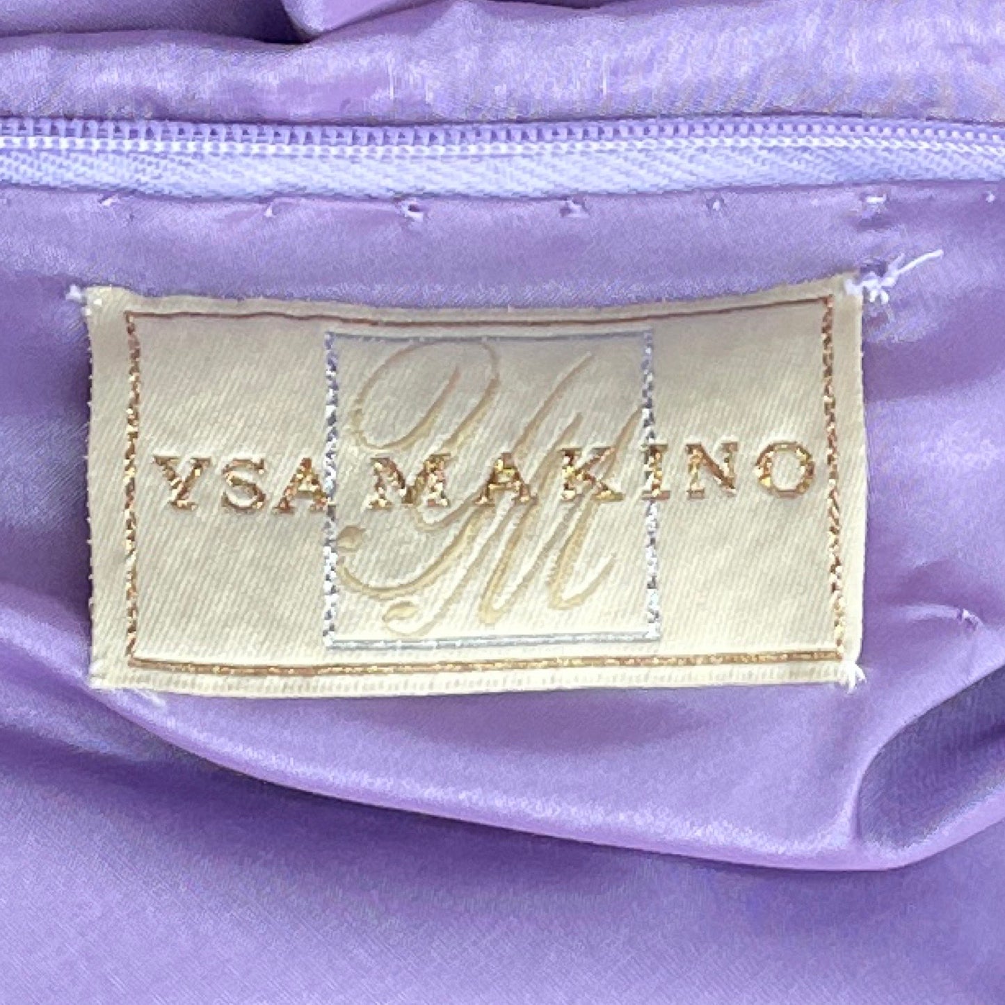 Vestido Ysa Makino Plizado Pedrería Morado-Talla U