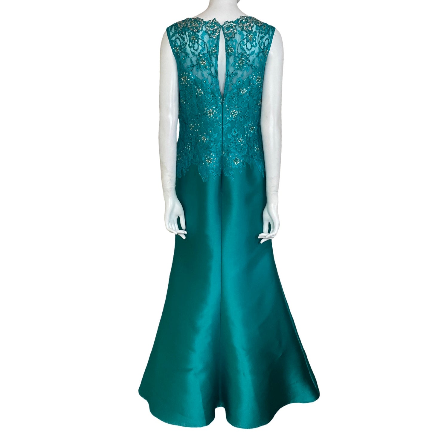 Vestido Feriani Couture Lentejuelas Sin Mangas 
Verde-Talla 14