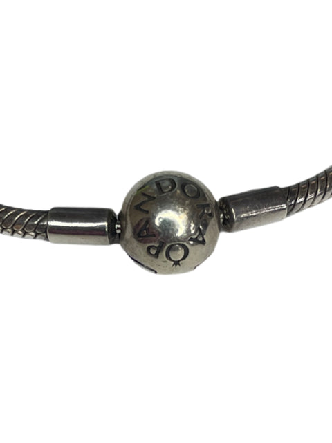 Brazalete Pandora Cierre Redondo Plateado-Talla U