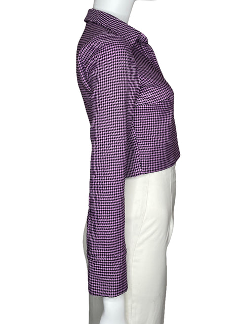 Top Zara Cuello de Solapa Morado-Talla S