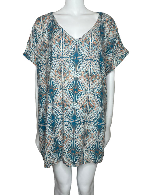 Vestido Roxy Playero Estampado Azul-Talla XS