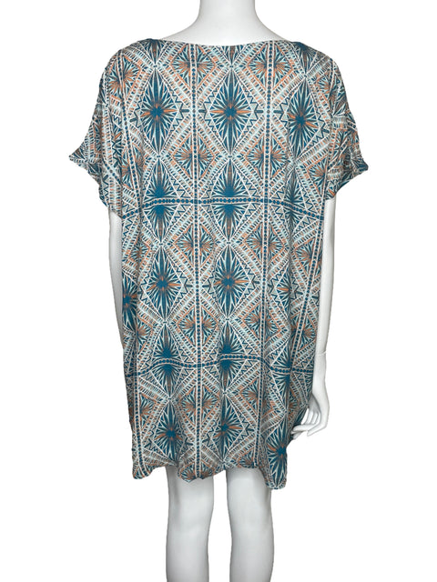 Vestido Roxy Playero Estampado Azul-Talla XS
