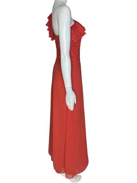 Vestido B2 One Shoulder Naranja- Talla 10