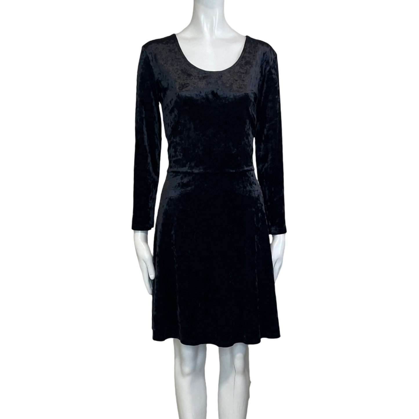 Vestido H&M De Punto Mangas Larga Negro-Talla 14Y