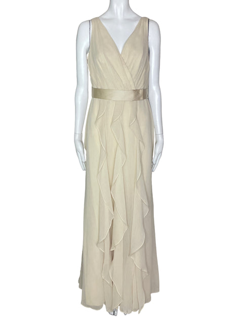 Vestido White By Vera Wang Fajon Beige- Talla 8