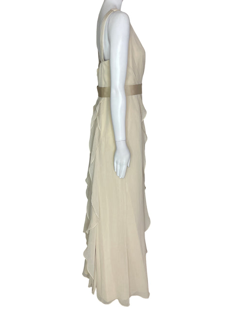 Vestido White By Vera Wang Fajon Beige- Talla 8