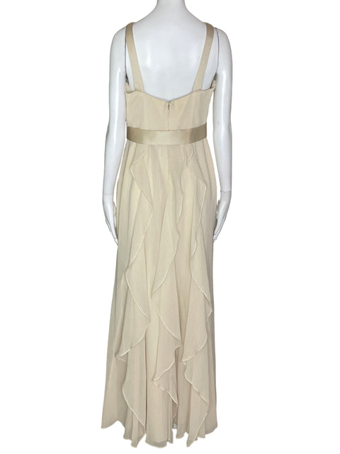 Vestido White By Vera Wang Fajon Beige- Talla 8