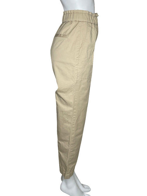 Pantalón Massimo Dutti Paper Bag Beige-Talla 6