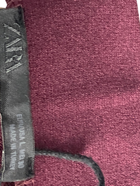 Falda Zara Recta Rojo Vino-Talla L