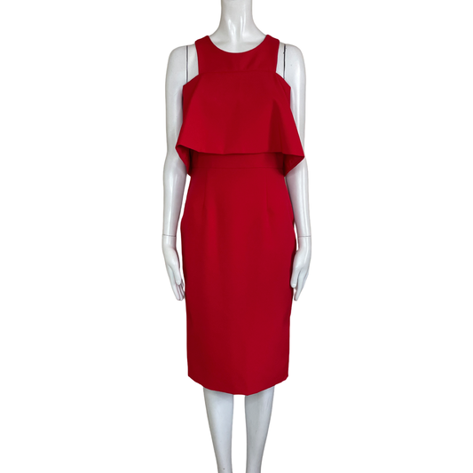 Vestido MUSTARD SEED Tiras Flecos Rojo-Talla M