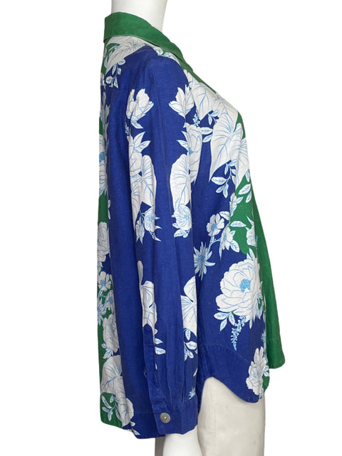 Camisa Farm Tropical Bicolor Verde-Talla M