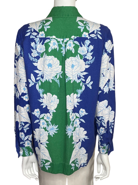 Camisa Farm Tropical Bicolor Verde-Talla M