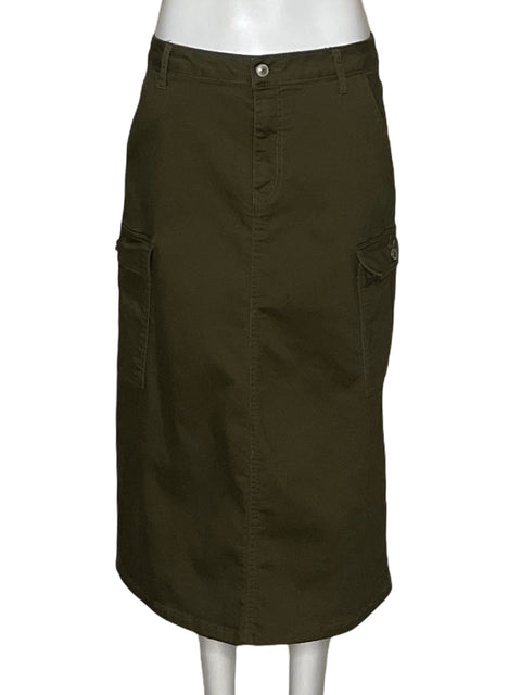 Falda Wax Jean Collection Cargo Verde-Talla L