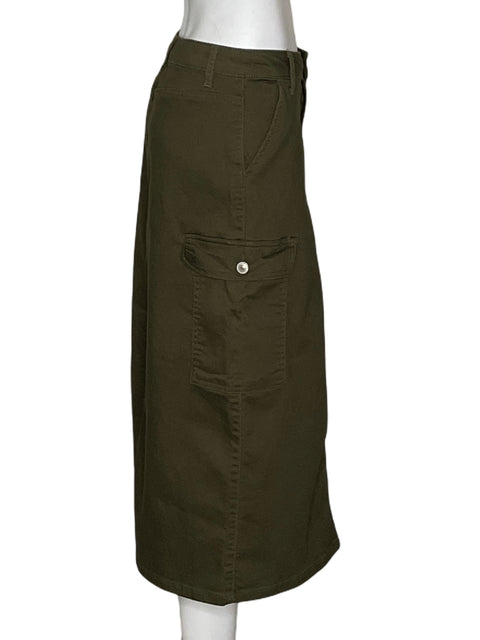 Falda Wax Jean Collection Cargo Verde-Talla L