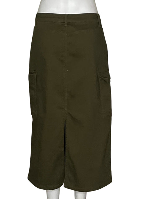 Falda Wax Jean Collection Cargo Verde-Talla L