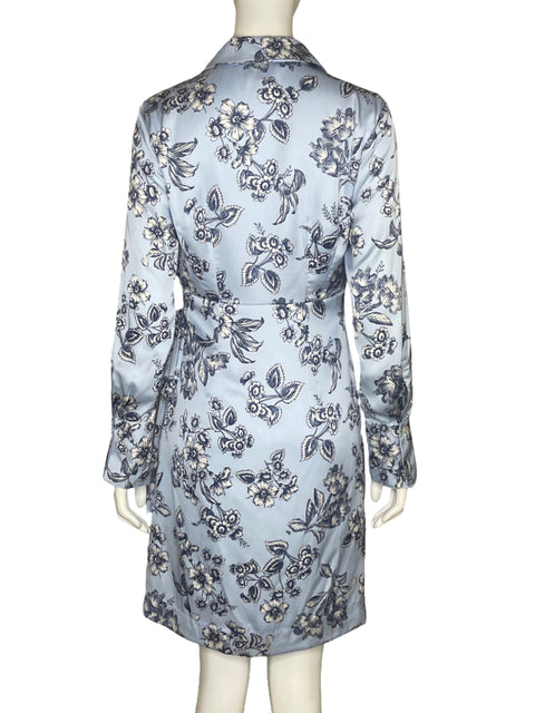 Vestido Ann Taylor Flores Azul - Talla 2