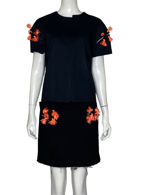 Set Steve J & Yoni P  Falda Borlas Negro-Talla S