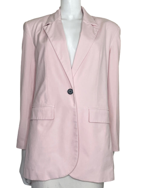 Blazer Zara Oversize Un Botón Rosado-Talla S