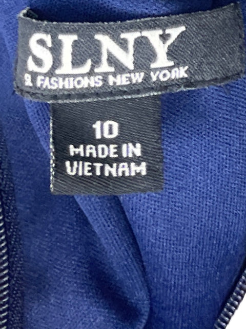 Vestido SLNY Flecos Azul - Talla 10