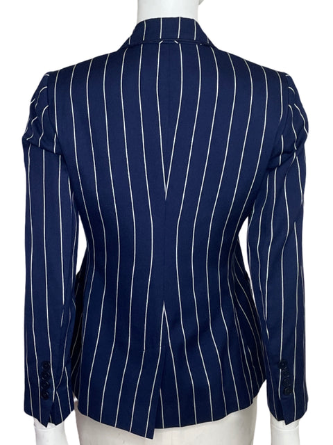 Blazer Ralph Lauren Rayas Bolsillos Azul-Talla 6