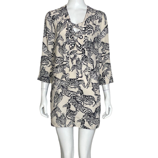 Vestido BCBG Cebras Beige-Talla XXS