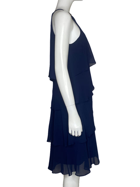 Vestido SLNY Flecos Azul - Talla 10