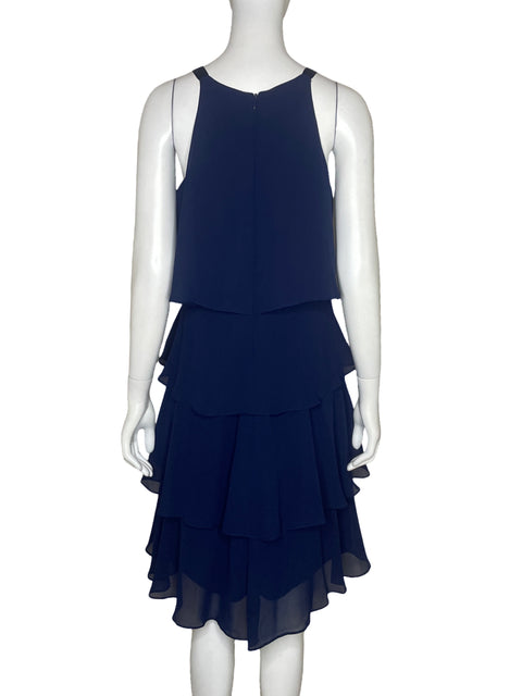 Vestido SLNY Flecos Azul - Talla 10