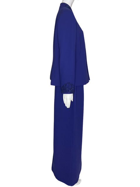 Set Blazer Studio I Falda Larga Azul- Talla 8