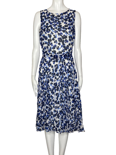 Vestido Ralph Lauren Sin Mangas Plizado Blanco-Talla 4