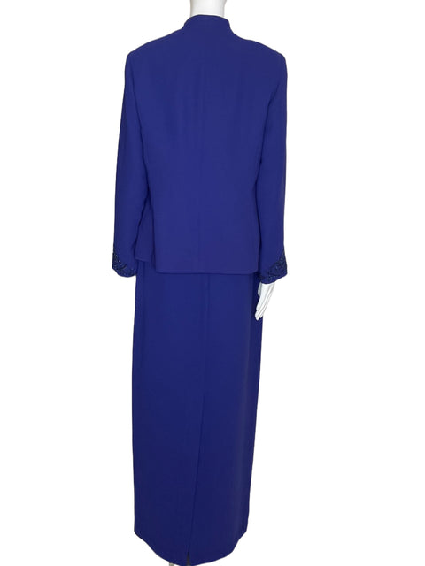 Set Blazer Studio I Falda Larga Azul- Talla 8