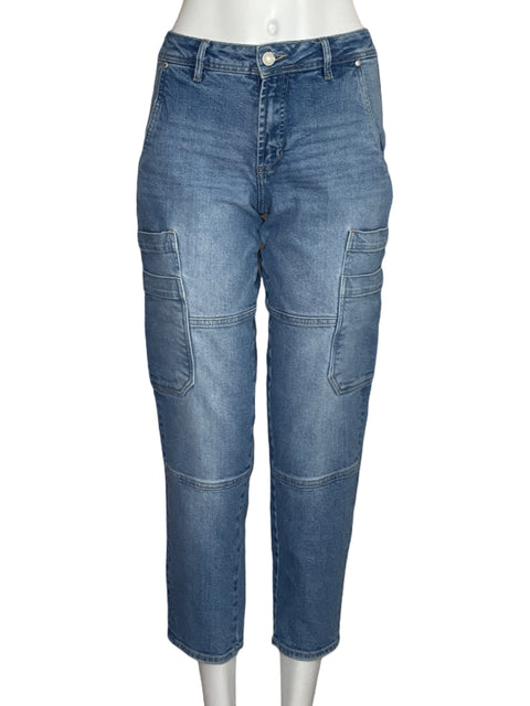 Pantalón Follies Mom Mid Rise Azul-Talla 6