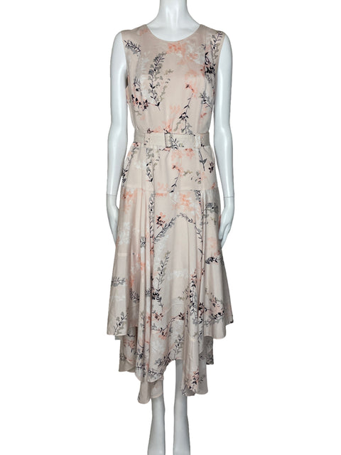 Vestido Calvin Klein Floral Cinturon Rosado-Talla M