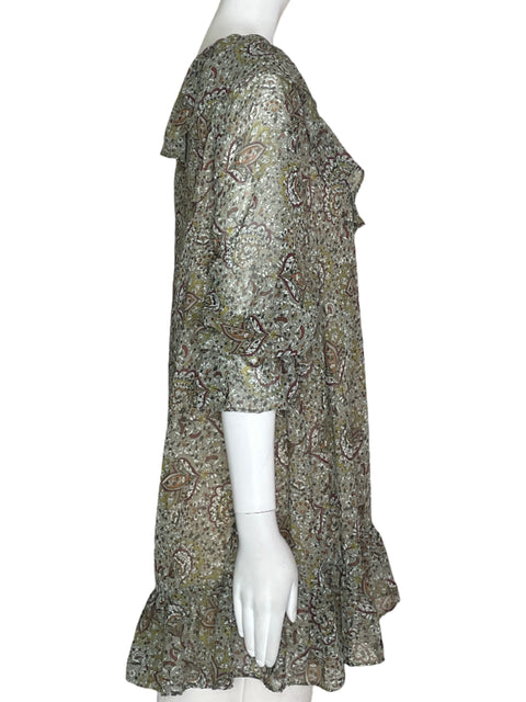 Blusa Zara Estampada Gris- Talla S