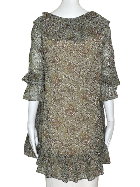 Blusa Zara Estampada Gris- Talla S