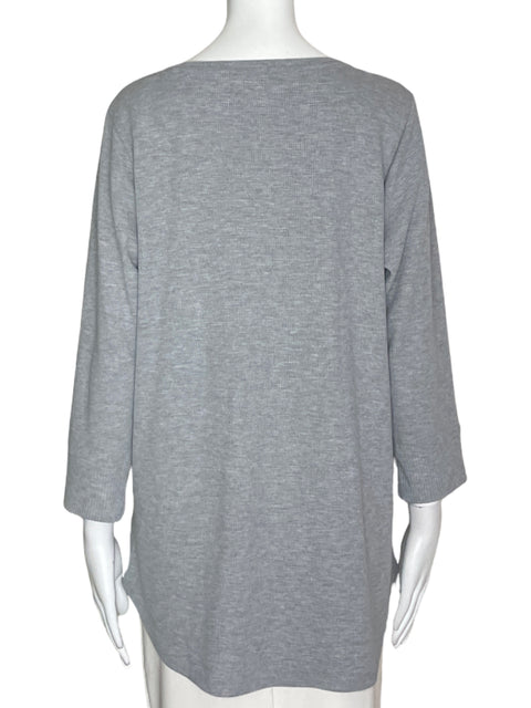Blusa Calvin Klein Manga Larga Gris- Talla L