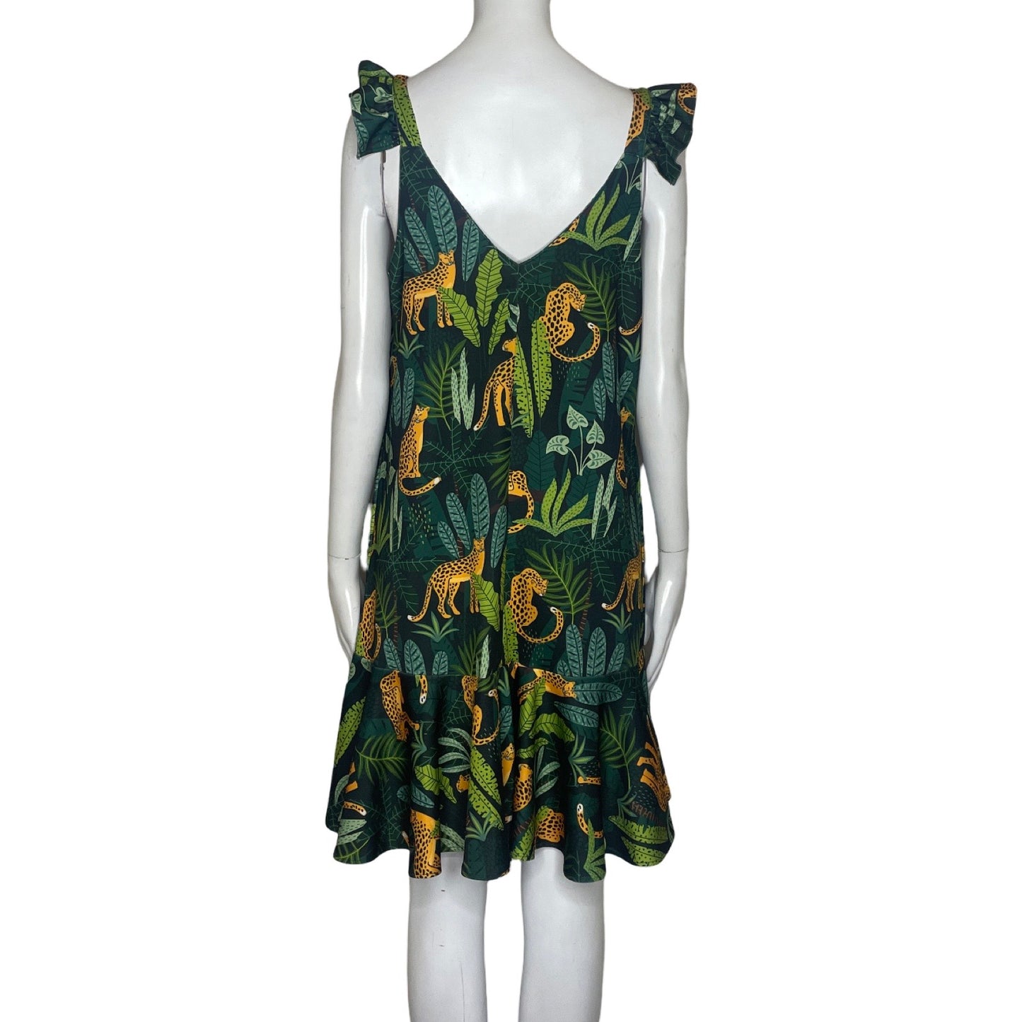 Vestido Michelle Forero Tigres Verde-Talla M