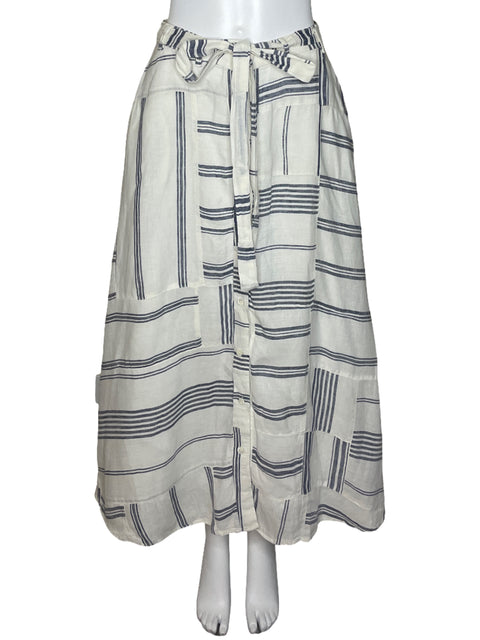 Falda Ralph Lauren Rayas Bolsillo Blanco-Talla 4