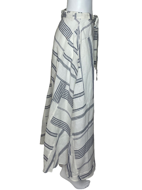 Falda Ralph Lauren Rayas Bolsillo Blanco-Talla 4