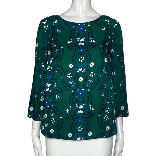 Blusa Boden Flores Verde-Talla 12