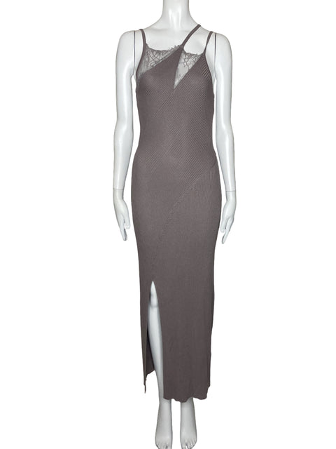 Vestido Zara Acanalado Tiras Gris-Talla S