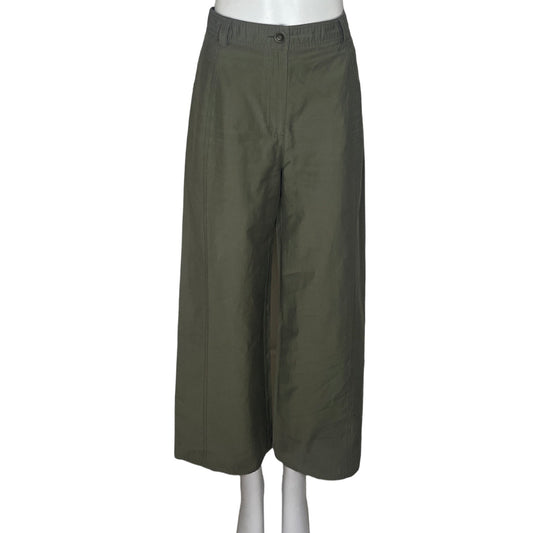 Pantalon Zara Diseno Bolsillos Verde-Talla XS